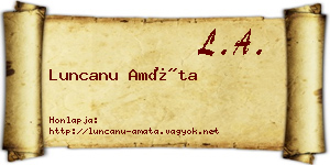 Luncanu Amáta névjegykártya